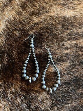 Faux Navajo Peal Teardrop Earrings
